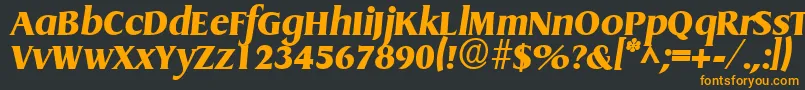 フォントGriffonextrabold ffy – 黒い背景にオレンジの文字