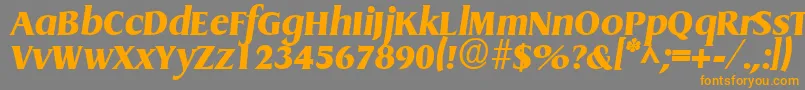 フォントGriffonextrabold ffy – オレンジの文字は灰色の背景にあります。