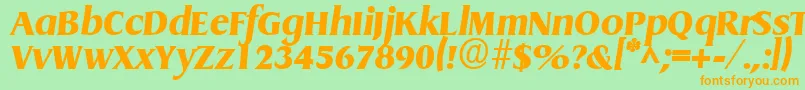 Griffonextrabold ffy Font – Orange Fonts on Green Background