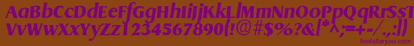 Griffonextrabold ffy-Schriftart – Violette Schriften auf braunem Hintergrund