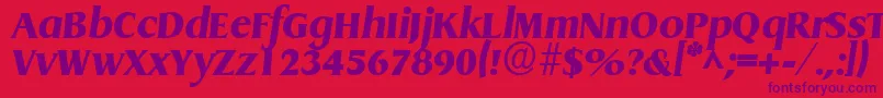 Griffonextrabold ffy Font – Purple Fonts on Red Background