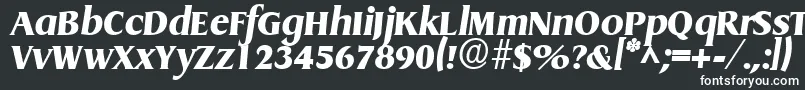 フォントGriffonextrabold ffy – 黒い背景に白い文字