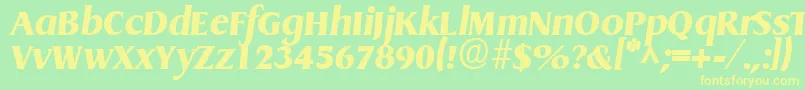 Griffonextrabold ffy Font – Yellow Fonts on Green Background