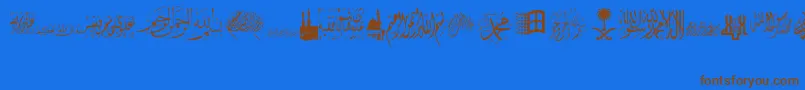 AlawiZakharef Font – Brown Fonts on Blue Background
