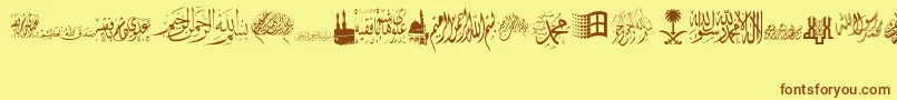 AlawiZakharef Font – Brown Fonts on Yellow Background