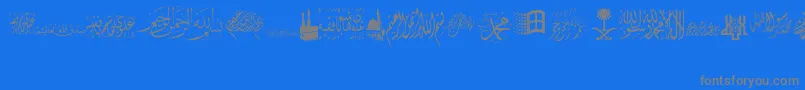 AlawiZakharef Font – Gray Fonts on Blue Background