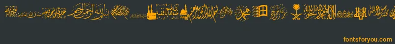 AlawiZakharef Font – Orange Fonts on Black Background