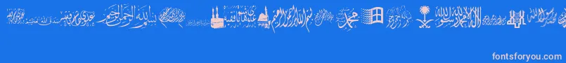 AlawiZakharef Font – Pink Fonts on Blue Background