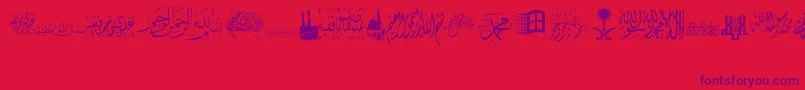 AlawiZakharef Font – Purple Fonts on Red Background