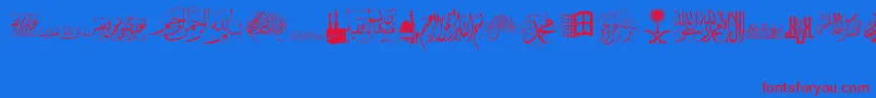 AlawiZakharef Font – Red Fonts on Blue Background