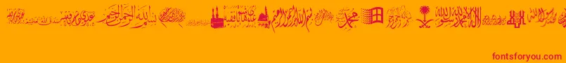 AlawiZakharef Font – Red Fonts on Orange Background