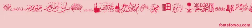 AlawiZakharef-fontti – punaiset fontit vaaleanpunaisella taustalla