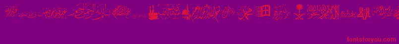 AlawiZakharef-Schriftart – Rote Schriften auf violettem Hintergrund