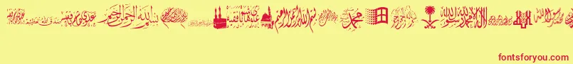 AlawiZakharef Font – Red Fonts on Yellow Background