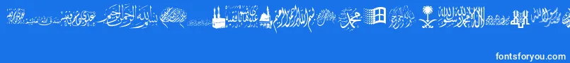 フォントAlawiZakharef – 青い背景に白い文字