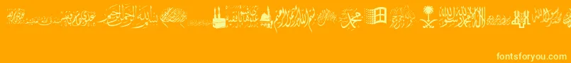 AlawiZakharef Font – Yellow Fonts on Orange Background
