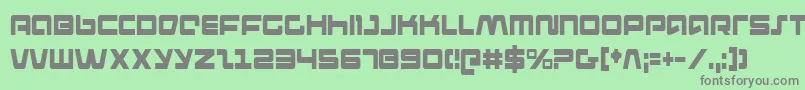 フォントPulseriflec – 緑の背景に灰色の文字