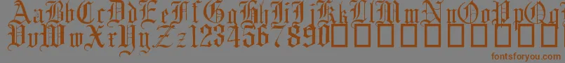 EnglishGothic17thC.-Schriftart – Braune Schriften auf grauem Hintergrund