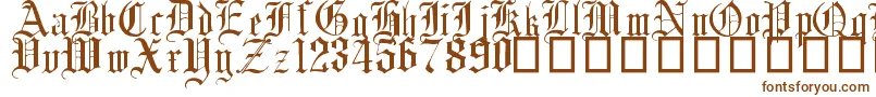 EnglishGothic17thC.-Schriftart – Braune Schriften auf weißem Hintergrund