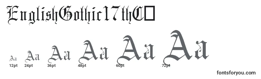 EnglishGothic17thC. Font Sizes