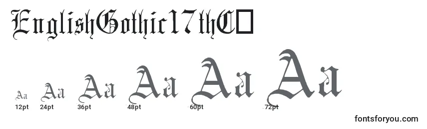 Größen der Schriftart EnglishGothic17thC.