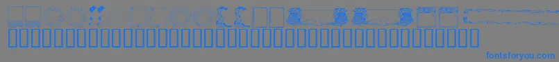 KrFabFramesAndBorders Font – Blue Fonts on Gray Background