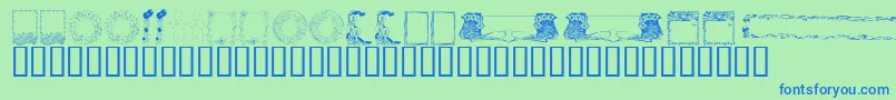 Подробнее о шрифте KrFabFramesAndBorders Шрифт KrFabFramesAndBorders – синие шрифты на зелёном фоне
