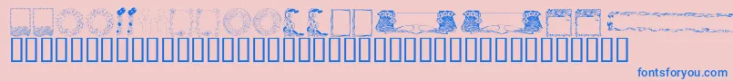 Police KrFabFramesAndBorders – polices bleues sur fond rose