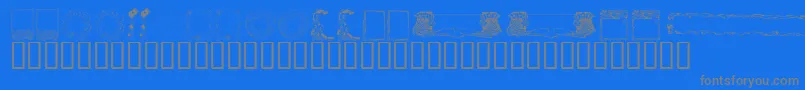 フォントKrFabFramesAndBorders – 青い背景に灰色の文字
