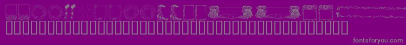 フォントKrFabFramesAndBorders – 紫の背景に灰色の文字