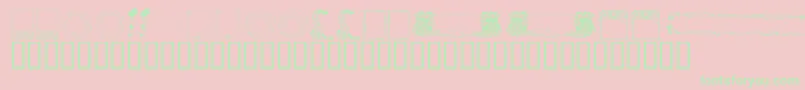 KrFabFramesAndBorders-Schriftart – Grüne Schriften auf rosa Hintergrund