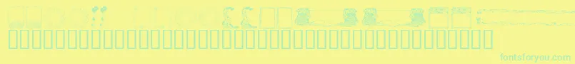 KrFabFramesAndBorders Font – Green Fonts on Yellow Background