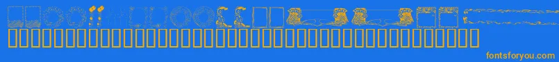 fuente KrFabFramesAndBorders – Fuentes Naranjas Sobre Fondo Azul
