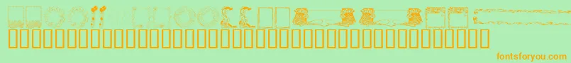 KrFabFramesAndBorders Font – Orange Fonts on Green Background