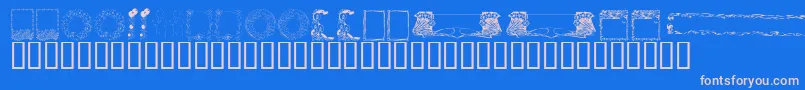 fuente KrFabFramesAndBorders – Fuentes Rosadas Sobre Fondo Azul