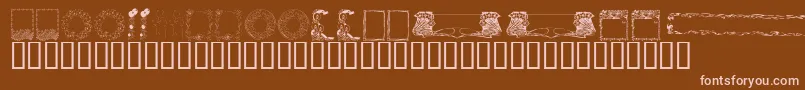 Шрифт KrFabFramesAndBorders – розовые шрифты на коричневом фоне