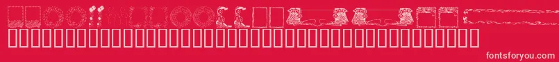 fuente KrFabFramesAndBorders – Fuentes Rosadas Sobre Fondo Rojo