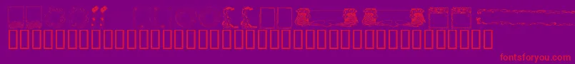 Police KrFabFramesAndBorders – polices rouges sur fond violet