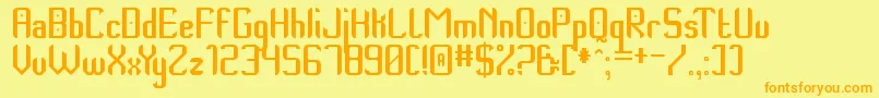 ThempoNewSt Font – Orange Fonts on Yellow Background