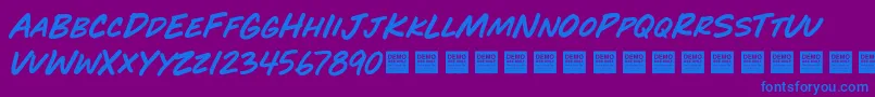 フォントPlayTimeDemo – 紫色の背景に青い文字