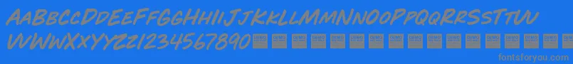 Czcionka PlayTimeDemo – szare czcionki na niebieskim tle