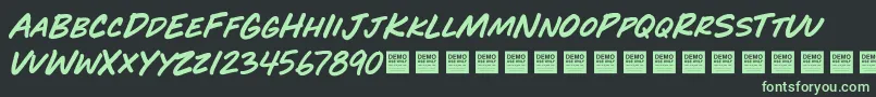 PlayTimeDemo-Schriftart – Grüne Schriften auf schwarzem Hintergrund