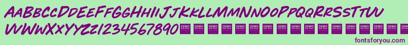 PlayTimeDemo Font – Purple Fonts on Green Background