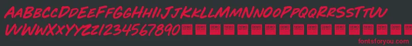 PlayTimeDemo Font – Red Fonts on Black Background