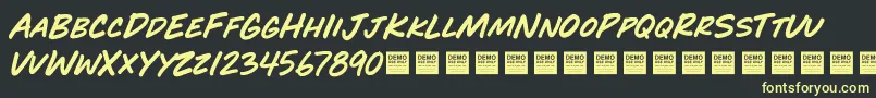 PlayTimeDemo Font – Yellow Fonts on Black Background