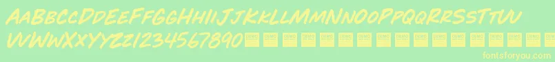 PlayTimeDemo Font – Yellow Fonts on Green Background