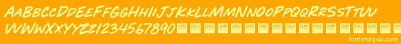 PlayTimeDemo Font – Yellow Fonts on Orange Background