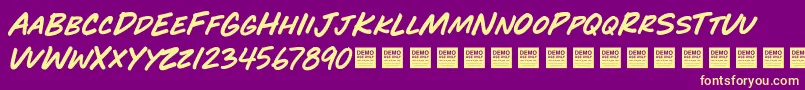 PlayTimeDemo Font – Yellow Fonts on Purple Background