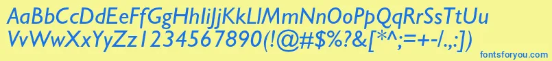 GalscItalic Font – Blue Fonts on Yellow Background