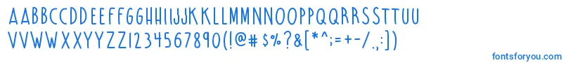 UnicornFlakes-fontti – siniset fontit valkoisella taustalla